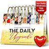 VTPM The Daily Upgrade Flip Calendar, Daily Flip, Calendario perpetuo da scrivania, decorazione per ufficio, accessori da scrivania, ispirazione, 366 giorni, temi fitness e nutrizione, salute e benessere