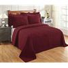 Better Trends, Jullian Collection - Copriletto per letto twin size, 100% cotone, trapuntato, motivo a righe, morbido, confortevole, per tutte le stagioni, lavabile in lavatrice, Borgogna