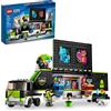 LEGO City Gaming Turnier Truck 60388, set di giocattoli per gli appassionati di videogiochi, regali per bambini, ragazzi, ragazze dai 7 anni in su, con minifigure