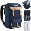 K&F CONCEPT Zaino Fotocamera Professionale, Borsa Fotocamera Impermeabile, Zaino Fotografico per macchina fotografica Reflex con Scomparto per 15,6 Pollici Laptop, 17L