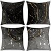 Hnmdmyi Copricuscino marmo 40x40 Set di 4, nero grigio oro astratto marmo texture inchiostro coperture cuscino decorativo acquerello arte moderna lino cassa cuscino per divano all'aperto Home Decor