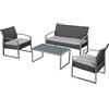 Linea Garden Friend Salotto Alicante Colore Bianco 2 poltrone, 1 Divano, 1 Tavolo