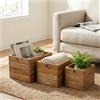 MIlani Home SUSAN - set di 3 cassette in legno di mogano