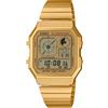 Casio Orologio Casio in Acciaio Vintage Edgy Multifunzione A130WEG-9AEF Dorato