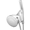 Waterpik Bacchetta portatile ad alta pressione e soffione doccia a pioggia combinata con tubo in metallo lungo 8 piedi, sistema BodyWand Spa con 7 modalità di spruzzatura per capelli e corpo, cromato