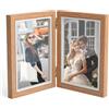 DAWRIS Cornice portafoto doppia pieghevole, 10 x 15 cm, legno, per soggiorno e ufficio, idea regalo per matrimonio