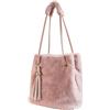 VALICLUD Borsa Hobo da donna in pelliccia sintetica, borsa a tracolla fuzzy, borsa a secchio, tinta unita, Colore: rosa., 28X23X17CM