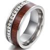HARAHU Anello TR-17015 - Argento / Marrone / 52mm
