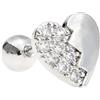 HARAHU Orecchino Piercing a forma di Cuore - Argento