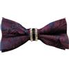 HARAHU Cravatta Papillon EX-30390 - Bordeaux / Blu / Motivo