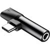 Baseus Audio Converter L41 adattatore da USB - C a USB - C port + jack da 3,5 mm per cuffie - Nera