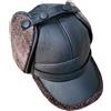 HARAHU Berretto con visiera invernale da uomo FR-37747 - Nero / Marrone