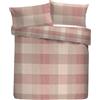 Appletree Hygge Set copripiumino, 100% cotone spazzolato, singolo 140 x 200 cm, naturale, motivo a quadri, design reversibile, arancione