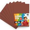OFITURIA Fogli di Gomma Eva Colorata per Lavoretti Creativi, Fai-da-te, Progetti Scolastici, Scrapbooking, Decorazioni Artistiche e Biglietti 40x30cm (Marrone, 10 pz)