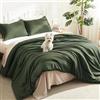 Litanika, Set piumino queen size, 3 pezzi, leggero, tinta unita, per