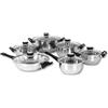 PARENCE.- Set di pentole in acciaio inox da 12 pezzi | Pentole, padelle, coperchi in vetro | Tutti i bruciatori, compresa l'induzione - Set completo di padella e padella - Materiali di alta qualità
