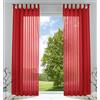 Gardinenbox 61000CN - Set di 2 tende trasparenti per soggiorno, in voile, con chiusura a nastro, 245 x 140 cm, colore: rosso