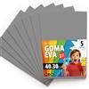 OFITURIA Fogli di Gomma Eva Colorata per Lavoretti Creativi, Fai-da-te, Progetti Scolastici, Scrapbooking, Decorazioni Artistiche e Biglietti 40x30cm (Grigio, 5 pz)