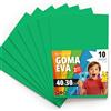 OFITURIA Fogli di Gomma Eva Colorata per Lavoretti Creativi, Fai-da-te, Progetti Scolastici, Scrapbooking, Decorazioni Artistiche e Biglietti 40x30cm (Verde, 10 pz)