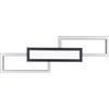 Eglo LED lampada da soffitto Monirote, minimalista con telecomando, luce da soggiorno dimmerabile in metallo in nero e plastica color bianco, bianco caldo-freddo, L 78 cm