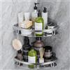 GlasFlength Mensola Angolare Doccia Senza Foratura, 2 Pezzi Porta Sapone Shampoo per Doccia con 4 Ganci Anti-Ruggine Autoadesivo Portasapone Doccia Angolare per Cucine Bagno (Argento)