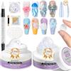 MIZHSE Gel 3D Unghie 60G 2PC Trasparenti e Bianchi per Modellatura, Gels 3D Antiaderente per Nail Art con Polvere Cromata, Gel Modellante Unghie per Extension, Modellatura, Strass e Charm per Unghies