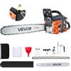 VEVOR Motosega a gas da 50,8 cm, 62 cc, motore a 2 tempi da 3,8 HP, con manico antiscivolo, motoseghe a gas con doppio serbatoio di carburante, per tagliare il legno, tagliare alberi e sgombrare