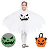 Sprinlot Costume da Fantasma Bambino, Vestito Fantasma Bambina, Bianco Costume da Fantasma con Cappuccio, Costume Fantasma Halloween Cosplay Ragazza per Ragazze