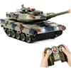 Supdex 1/24 RC Serbatoio, Telecomando Battle Ger Leopard II Army Model Tank con effetti sonori, luci e fumo, 2.4G modello militare giocattolo per bambini, giocattolo da battaglia a infrarossi, perfetto per