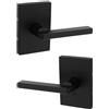 Kwikset Halifax - Leva di passaggio con rosa rettangolare in nero opaco