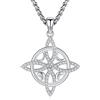 Eusense Collana celtica da uomo in argento 925 con catena di zirconia cubica Ciondolo a catena Gioielli pagani per donne e uomini