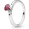MariaFonte Anello con cuore rosso in zirconia cubica in Argento Sterling 925, disponbile in 4 taglie, scegli la tua ! (Taglia 54)