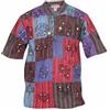 Ezhippie Camicia hippie patchwork da uomo, a maniche corte, estiva, mix, 3XL