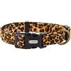 Yudote, collare regolabile in nylon, morbido tessuto floccato con elegante stampa leopardata per cani di taglia media 31-49 cm