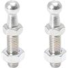 X AUTOHAUX Set di 2 perni a sfera a gas per auto, 10 mm, M8 x 25 mm, color argento