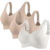 Cocila Reggiseno Spalline Taglie Forti Lovable Confezione da 3 Reggiseni Sportivo da Donna di Grandi con Cuciture Reggiseno Sottile Estivo Ferretto Schiena Scoperta Tezenis Morbido di Base Bianco XXL