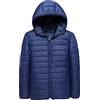 vokkrv Piumino Uomo Leggero 100 Grammi con Cappuccio Removibile Invernale Trapuntata Mezza Stagione Antivento Impermeabile Giacca da Lavoro Termica All'aperto con Zip e Tasca Taglie forti 5XL