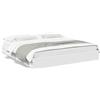 IKAYAA Letto Matrimoniale con contenitore 180x200 Giroletto Matrimoniale Legno con Cassetti Struttura Letto Giroletto Moderno in Legno Multistrato-Bianco-180 x 200 cm