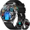 YUPENG Smartwatch Uomo con ECG+HRV/BMI/Acido Urico/𝐆li𝐜e𝐦ia/Lipidi, 1.43 AMOLED Orologio con Telefono, 24H Pressione Sanguigna/Sonno/Cardiofrequenzimetro, IP68 Fitness Tracker per Android iOS