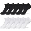 CLOSEMATE 10 Paia Calzini Sportivi Alla Caviglia Uomo Donna Calzini Corti Cotone Taglio Basso (5Nero5Bianco, Taglia L)
