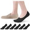 CLOSEMATE Calzini Fantasmini Uomo 6 Paia in Cotone Sneaker Calze Estivi Invisibili Taglio Basso Corti con Antiscivolo Silicone Neri Bianchi(6Nero,Taglia L)