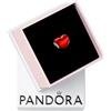Pandora Ciondolo a forma di cuore in argento sterling con ciondolo a forma di cuore rosso trasparente 793337C02, misura unica, Argento sterling, Nessuna pietra preziosa
