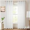 Topfinel Tende Voile Velate Moderne da Interni Con Occhielli Morbidi Tende in Lino Adatte per Finestre di Camera da Letto e Soggiorno 1 Pannelli 300x260 cm Bianco