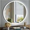 baklon Specchio bagno con luce Rotondo 80cm, Specchio Bagno LED con Antifog, Dimmerabile, 3 Colori Luce, Memoria, HD Vetro Temperato, IP44, Specchio da parete con luce a LED