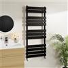 Warmehaus Radiatore scaldasalviette a pannello piatto minimalista nero 1200 x 500 mm - moderno riscaldamento centralizzato salvaspazio - perfetto per il bagno