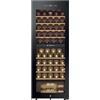 Haier Wine Bank 50 Series 5 HWS56GDG - Vinoteca da 56 bottiglie, 2 zone indipendenti, ripiani in legno, filtro anti-UV, sistema anti-vibrazione, display digitale, illuminazione a LED, 37 dbA, nero