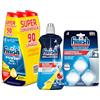 Finish Kit Lavastoviglie; Powergel Detersivo Lavastoviglie Lemon 90 Lavaggi, 1 Curalavastoviglie a ciclo pieno da 3 Pastiglie, 1 Brillantante Limone da 500ml