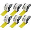 BETCKEY - 6 Rotoli DK-22225 Etichette a Lunghezza Continua Compatibile con Brother, 38mm x 30.48m, 6 Etichette Colorate Giallo per Stampanti di Etichette Brother QL