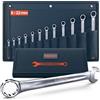 PRESCH Set di chiavi combinate 12 pz incl. borsa (6-22mm) - Chiavi di precisione e ultra robuste - Inclinazione 15° per lavorare in spazi ristretti