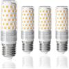 LUTW Lampadina LED E27 Mais, Luce Calda 3000K, 10W 1510LM Lampadine LED Equivalenti a 130W Alogena, Lampadina E27 a Vite Edison per Lampadario, AC 220-240V, Non Dimmerabile, 4 Pezzi